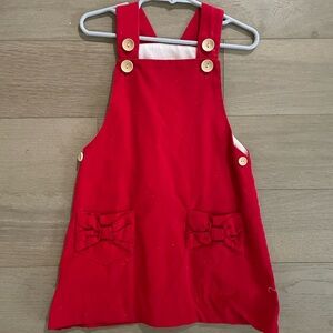 VGUC 3T Little Bear Smocks Jumper Dress - Red